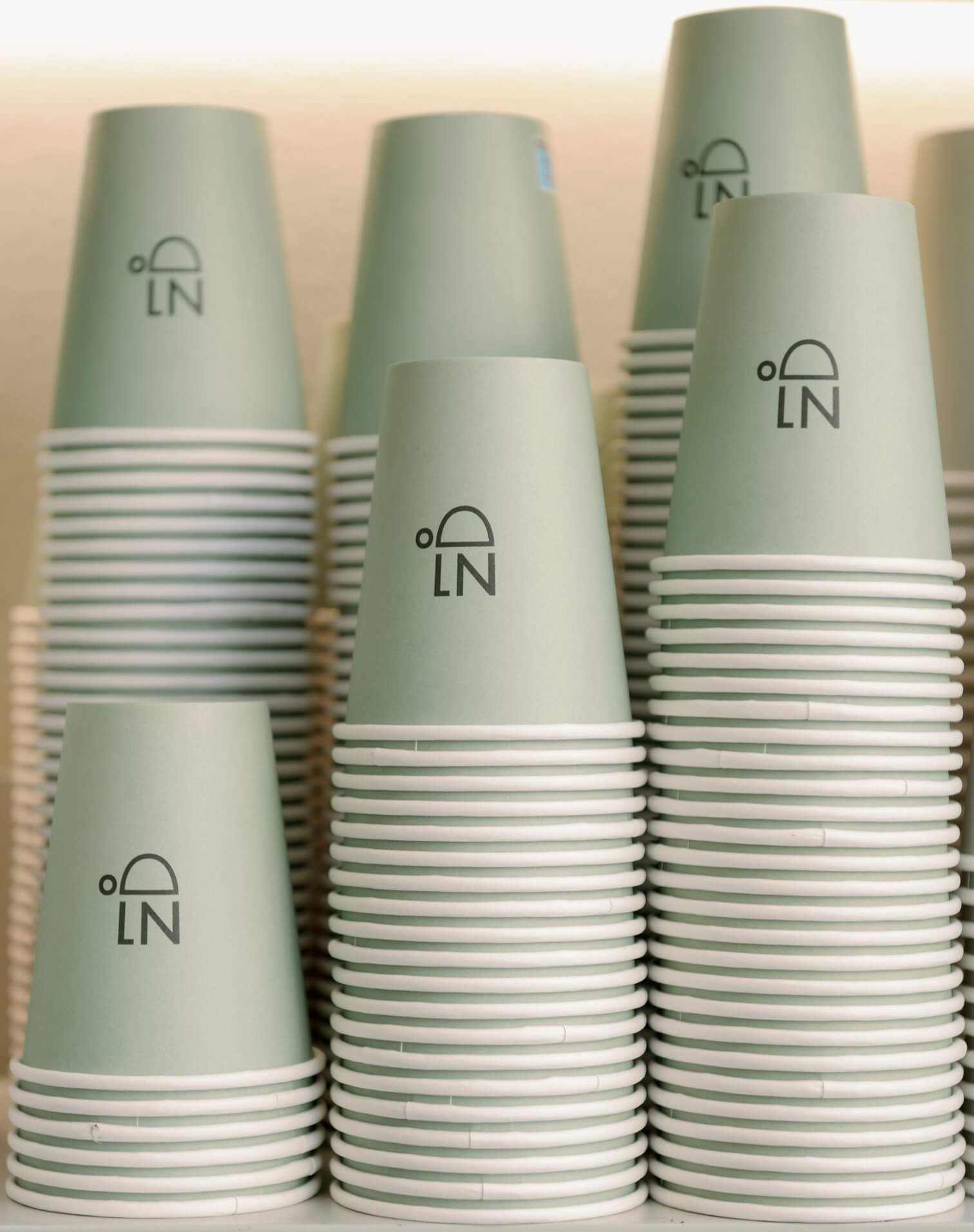 Sage green N1 takeaway cups